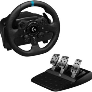 logitech g923 trueforce juego de volante y pedales de carreras compatible con ps4, ps5 y pc leds indicador rpm giro 900º efecto force feedback con trueforce freno progresivo volante de aluminio, cuero y acero pedales ajustables