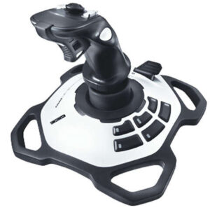 logitech extreme 3d pro joystick usb 12 botones programables disparador rapido ergonomico base solida y estable color blanco/negro