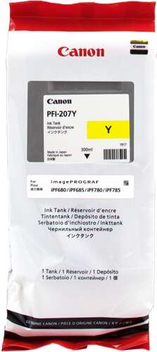 canon pfi207 amarillo cartucho de tinta original pfi207y/8792b001