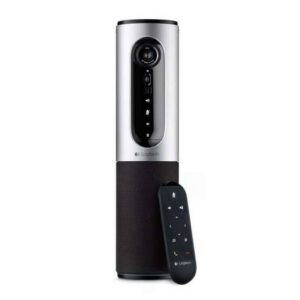 logitech conferencecam connect sistema de videoconferencias portatil webcam hd 1080p usb 2.0 bluetooth microfonos y altavoz integrados enfoque automatico angulo de vision 90º color negro/plata