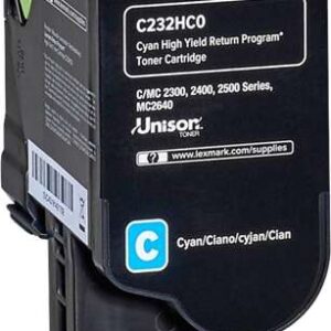 lexmark c2325/c2425/c2535/mc2325/mc2425/mc2535/mc2640 cyan cartucho de toner original c232hc0