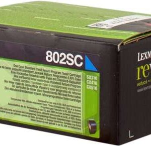 lexmark cx310/cx410/cx510 cyan cartucho de toner original 80c2sc0/80c2sce/802sc
