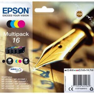 epson t1626 pack de 4 cartuchos de tinta originales c13t16264012
