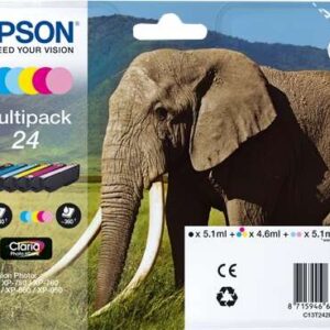 epson t2428 (24) pack de 6 cartuchos de tinta originales c13t24284011