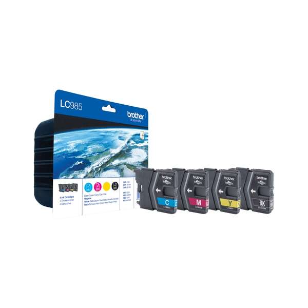 brother lc985 pack de 4 cartuchos de tinta originales lc985valbp