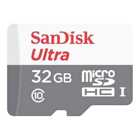 sandisk ultra tarjeta micro sdhc 32gb uhs i u1 clase 10 100mb/s + adaptador sd
