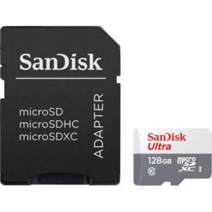 sandisk ultra tarjeta micro sdxc 128gb uhs i u1 clase 10 100mb/s + adaptador sd