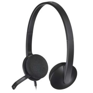 logitech h340 auriculares con microfono usb microfono plegable diadema ajustable almohadillas acolchadas cable de 1.80m color negro