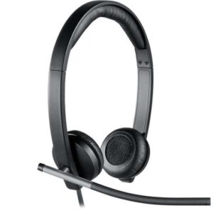 logitech h650e auriculares con microfono usb microfono plegable almohadillas acolchadas controles en cable color negro
