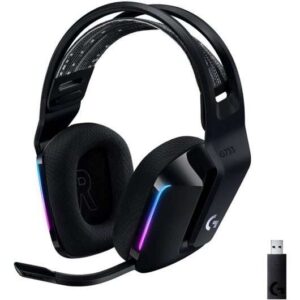 logitech g733 auriculares gaming inalambricos dts 7.1 con microfono tecnologia lightspeed iluminacion rgb autonomia hasta 29h microfono extraible almohadillas acolchadas controles en auricular color negro