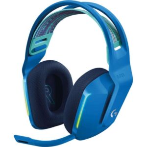 logitech g733 auriculares gaming inalambricos dts 7.1 con microfono tecnologia lightspeed iluminacion rgb autonomia hasta 29h microfono extraible almohadillas acolchadas controles en auricular color azul