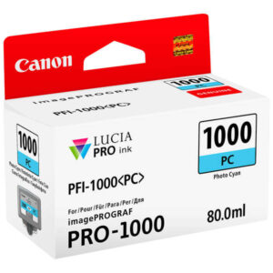 canon pfi1000 cyan photo cartucho de tinta original pfi1000pc/0550c001