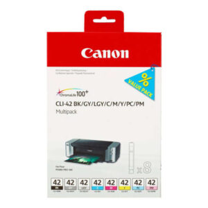canon cli42 pack de 8 cartuchos de tinta originales 6384b010