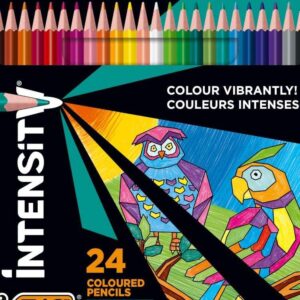 bic intensity triangle caja de 24 lapices para colorear triangulares mina de 3.20mm fabricados sin madera colores surtidos