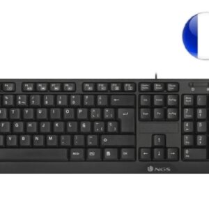 ngs cocoa kit teclado multimedia y raton con cable qwerty frances 12 teclas multimedia color negro