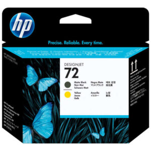 hp 72 cabezal de impresion original negro mate y amarillo c9384a