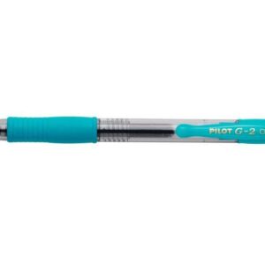 pilot boligrafo de gel g2 rollerball retractil recargable punta de bola redonda 0.7mm trazo 0.32mm grip ergonomico color turquesa
