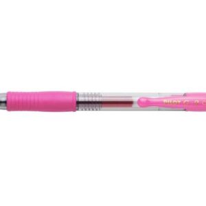 pilot boligrafo de gel g2 rollerball retractil recargable punta de bola redonda 0.7mm trazo 0.32mm grip ergonomico color rosa