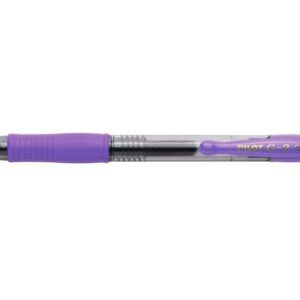 pilot boligrafo de gel g2 rollerball retractil recargable punta de bola redonda 0.7mm trazo 0.32mm grip ergonomico color violeta