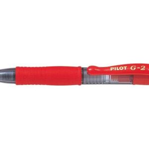 pilot boligrafo de gel g2 pixie xs retractil punta de bola redonda 0.7mm trazo 0.32mm grip ergonomico color rojo