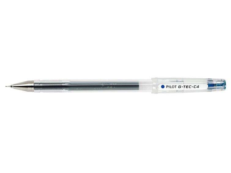 pilot boligrafo de gel g tec c4 extra fino recargable punta de bola 0.4mm trazo 0.2mm color azul