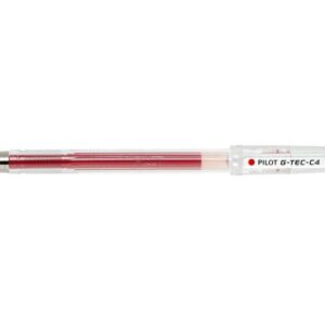 pilot boligrafo de gel g tec c4 extra fino recargable punta de bola 0.4mm trazo 0.2mm color rojo