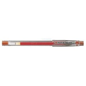 pilot boligrafo de gel g tec c4 extra fino recargable punta de bola 0.4mm trazo 0.2mm color naranja