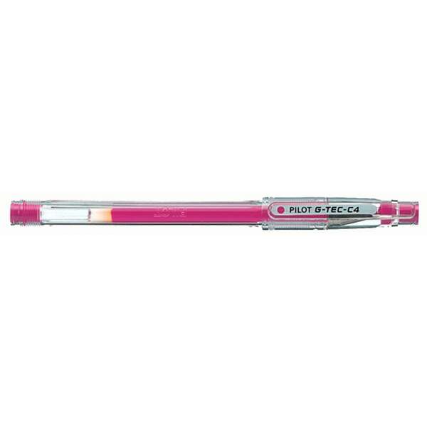 pilot boligrafo de gel g tec c4 extra fino recargable punta de bola 0.4mm trazo 0.2mm color rosa