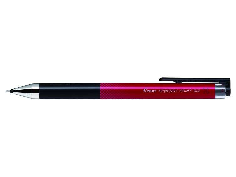 pilot boligrafo de gel synergy point retractil recargable punta fina 0.5mm trazo 0.25mm color rojo