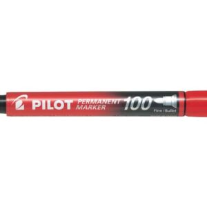 pilot rotulador permanente 100 punta de bala 4,5mm trazo 1mm color rojo