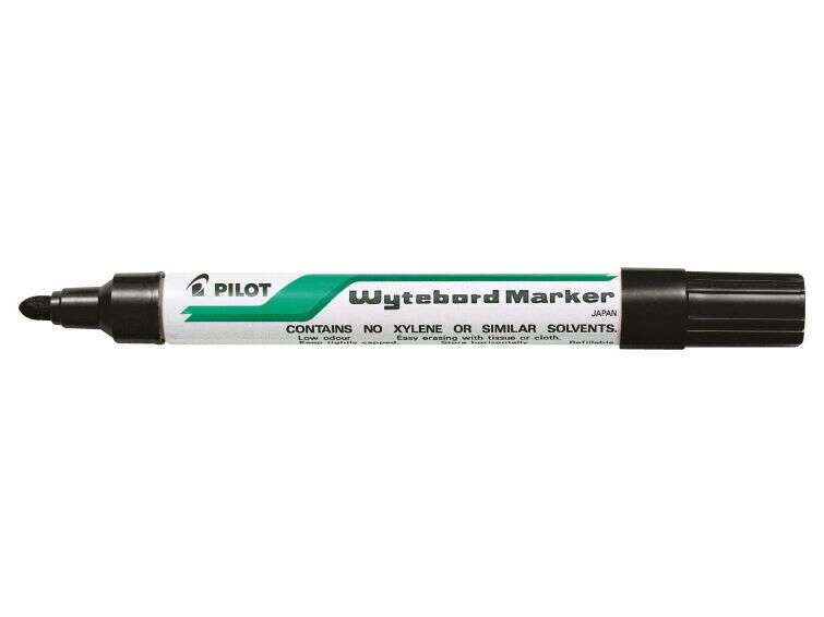 pilot rotulador para pizarra blanca punta redonda de 4mm trazo de 1.8mm borrable en seco color negro
