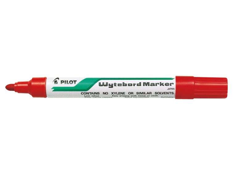 pilot rotulador para pizarra blanca punta redonda de 4mm trazo de 1.8mm borrable en seco color rojo