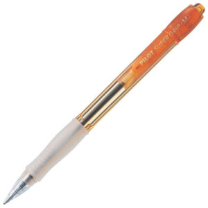 pilot boligrafo de bola retractil super grip neon colour recargable punta 1.0mm trazo 0.25mm tinta a base de aceite color naranja