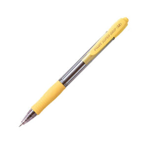 pilot boligrafo de bola retractil supergrip punta redonda 1.0mm trazo 0.27mm tinta de aceite grip ergonomico color amarillo