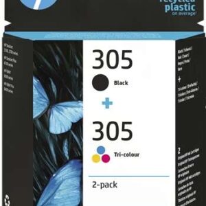 hp 305 negro + color pack de 2 cartuchos de tinta originales 6zd17ae