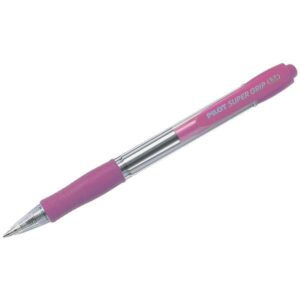 pilot supergrip boligrafo de bola retractil punta 1.0mm trazo 0.27mm tinta de aceite grip ergonomico color rosa