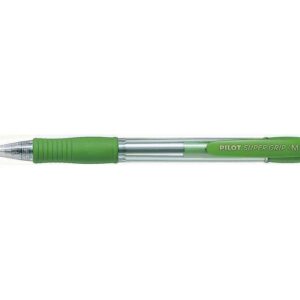 pilot boligrafo de bola retractil supergrip punta redonda 1.0mm trazo 0.27mm tinta de aceite grip ergonomico color verde claro