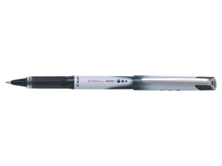 pilot boligrafo de tinta liquida v ball grip 05 punta de bola conica 0.5mm trazo 0.3mm grip de goma color negro