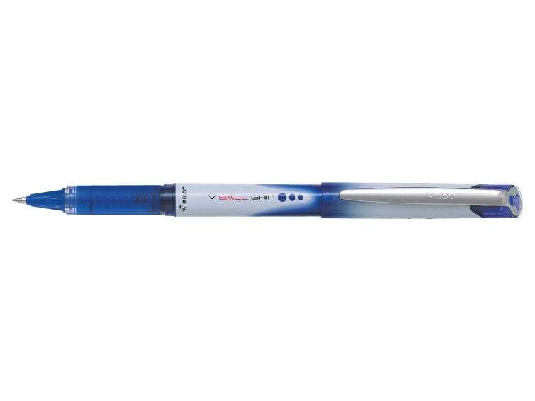 pilot boligrafo de tinta liquida v ball grip 07 punta de bola conica 0.7mm trazo 0.5mm grip de goma color azul