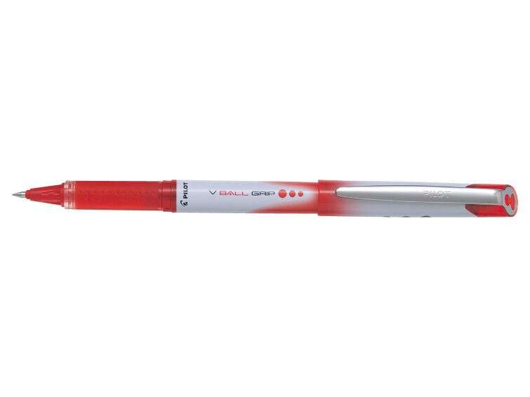 pilot boligrafo de tinta liquida v ball grip 07 punta de bola conica 0.7mm trazo 0.5mm grip de goma color rojo