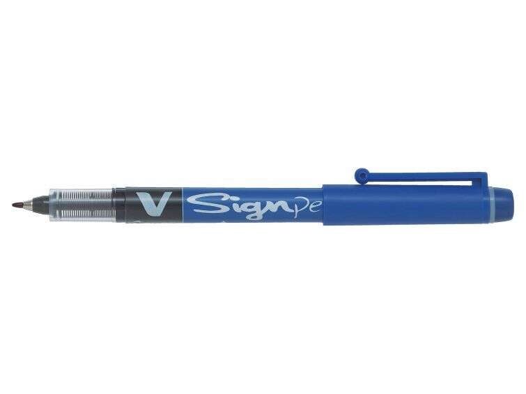 pilot rotulador de punta fina v sign pen punta fina de 2mm trazo de 0.6mm color azul