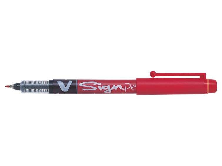 pilot rotulador de punta fina v sign pen punta fina de 2mm trazo de 0.6mm color rojo