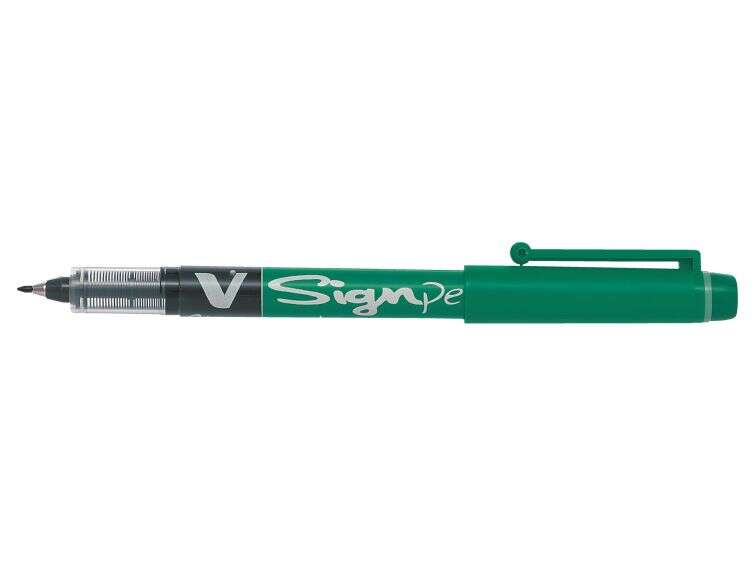 pilot rotulador de punta fina v sign pen punta fina de 2mm trazo de 0.6mm color verde