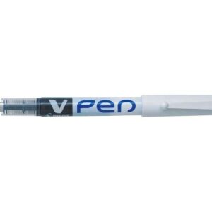 pilot pluma estilografica v pen desechable tinta liquida punta de acero trazo de 0.5mm color azul