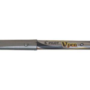 pilot pluma estilografica v pen silver desechable tinta liquida punta de acero trazo de 0.5mm color azul