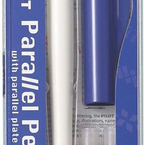 pilot pack de pluma estilografica parallel pen 6.0mm punta de acero trazo de 6.0mm 2 recargas color negro/rojo