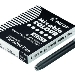pilot pack de 6 recargas para pluma estilografica parallel capacidad 1ml color negro