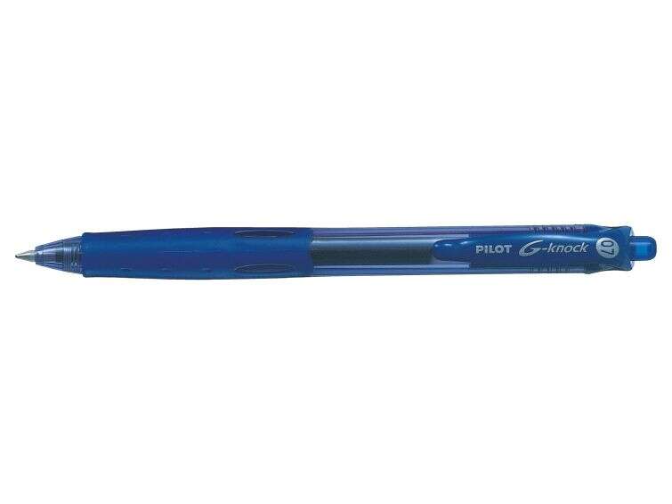 pilot boligrafo de gel g knock recargable fabricado con plastico reciclado punta de bola 0.7mm trazo 0.32mm color azul