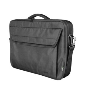 trust atlanta maletin para portatil hasta 15.6" fabricado con materiales reciclados compartimento exterior acolchado color negro