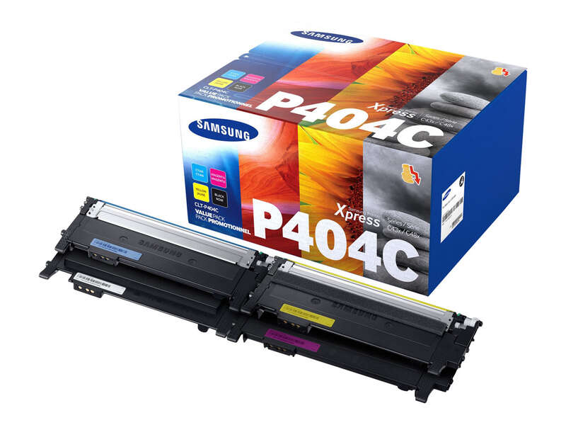 samsung clt p404c pack de 4 cartuchos de toner originales su365a